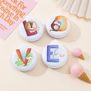 Cartoon unicorn rainbow folding air cushion hair brush and mirror set with LOVE letters