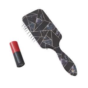 Brosse de massage à coussin d'air style Ins avec motif marbre géométrique doré