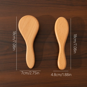 Beechwood baby hairbrush set with soft wool bristles and ergonomic wooden handles