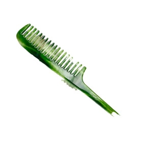 Green marble acetate fine-tooth tail comb for hairstyling and sectioning hair