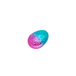 Pink and blue gradient egg-shaped detangling hairbrush with diamond faceted texture on white