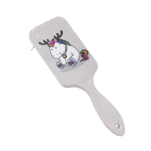 Cute cartoon unicorn massage paddle brush made of durable ABS for hair styling