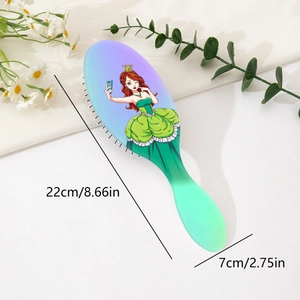 Cartoon Prinzessin Anti-Statik Haarbürste mit Farbverlauf Griff, Größe 22cm x 7cm
