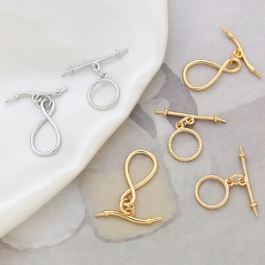 Elegante goldene und silberne Knebelverschlüsse mit Seilstruktur für DIY Schmuck