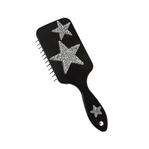 Brosse à cheveux étoilée à strass avec coussin d'air pour massage et démêlage