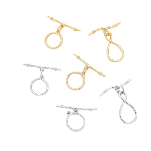 Vergoldete und versilberte Knebelverschlüsse für Schmuck mit Spiral- und 8er-Designs