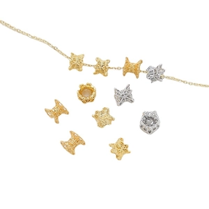 Perles métalliques évidées dorées avec design arc de Triomphe pour bijoux DIY et bracelets