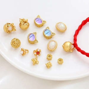 Cuentas y Colgantes de Aleación Dorada con Flores Huecas para Creación de Joyas DIY con Perlas Artificiales y Strass Accesorios