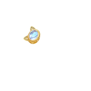 Colgante de orejas de gato dorado con piedra azul claro para joyería DIY y artesanía