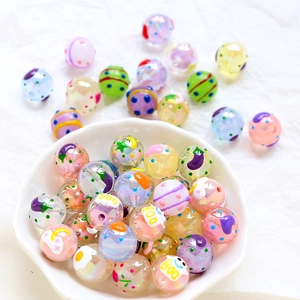 Perline Acriliche Cangianti 16mm in Stile Giapponese DIY Fai da Te Stella Luna Tulipano Cuore Fantasma Fantasia Materiali