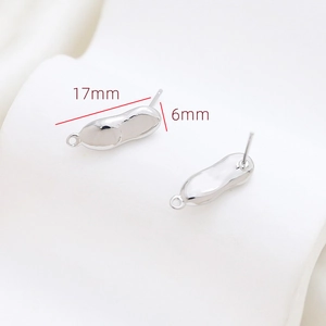 Detailed view of 17mm peanut-shaped gold-plated earring hooks for DIY jewelry making