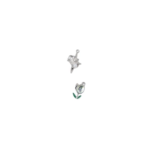 Star and tulip alloy pendants with zircons and pearls for DIY jewelry making