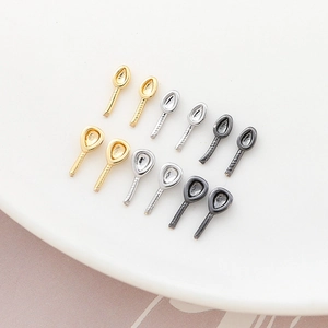 12-piece set of gold, silver, and black teardrop metal charms for DIY jewelry making