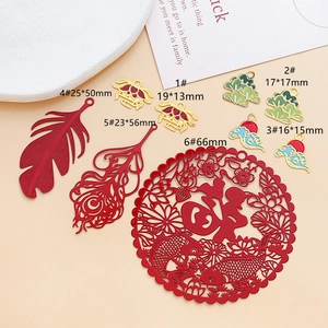 Detail of DIY Chinese style enamel charms with pine and wave patterns for jewelry