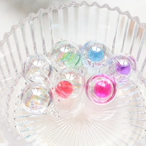 Pendentifs boules en verre irisées avec perles colorées pour bijoux DIY