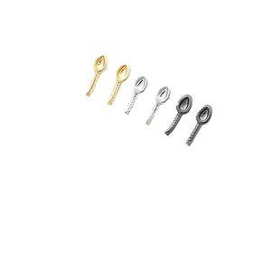 Creative 18k gold plated spoon-shaped DIY accessories in gold, silver and black colors