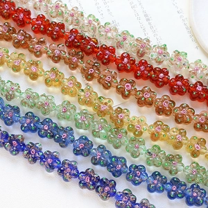 Handmade multicolored glass flower beads for DIY jewelry making necklace and bracelets