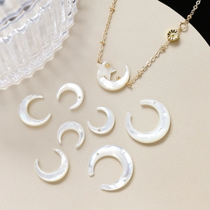 Natural white mother of pearl crescent moon pendants and gold star necklace jewelry set