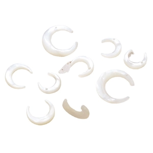 Natural white mother of pearl crescent moon pendants for DIY jewelry making