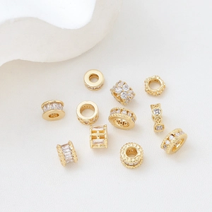 Set di 11 distanziatori placcati oro 18K con zirconi per la creazione di gioielli DIY