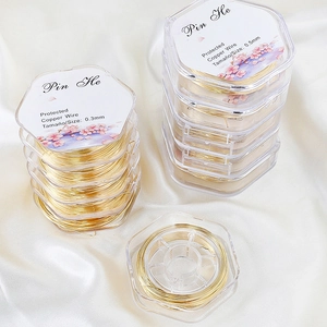 18k gold plated copper jewelry wire 0.3mm and 0.5mm for DIY beading and weaving