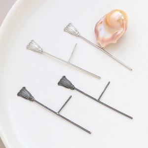 Base a spillo loto in argento S925 per gioielli fai da te con perle barocche
