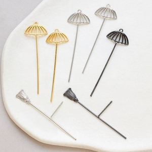 Accessori per la Creazione di Gioielli Fai da Te in Rame Placcato Oro a Forma di Ombrello Scopa Ciondolo per Orecchini Argento 925