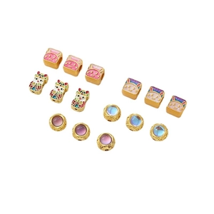 Gold-plated bunny charms and colorful beads for DIY jewelry making and bracelets