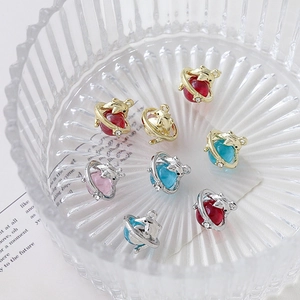 Chic dolphin planet charms with colorful opal resin and rhinestones for DIY jewelry making
