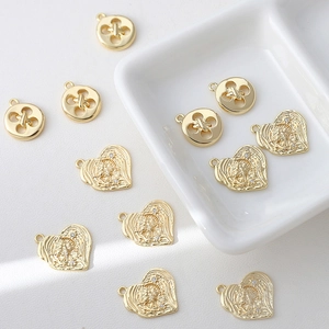Vergulde hart knop hangers met zirkonia voor het maken van DIY sieraden
