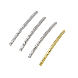 Faceted 18K gold plated copper curved tube beads for DIY bracelet and necklace jewelry