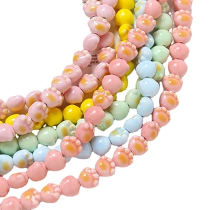 Perles en céramique en forme de patte de chat colorées pour bijoux DIY et colliers