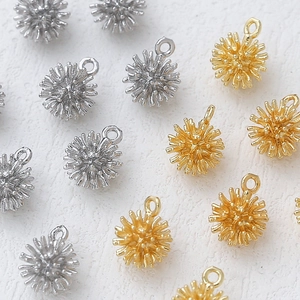 14K Gold Plated Copper Sea Urchin Dandelion Ball Pendants For DIY Jewelry Making Accessories Necklace Earrings Bracelet