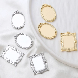 Μπαρόκ DIY μενταγιόν πλαίσιο με επιχρύσωση 14k και φλοράλ σχέδια για χειροποίητα κοσμήματα
