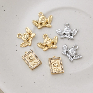Ciondoli angelo placcati oro 14k in oro e argento per la creazione di gioielli fai da te