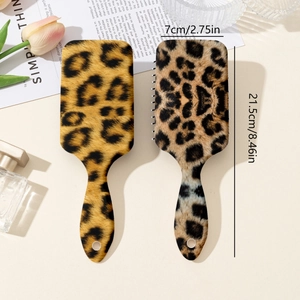 Spazzole per capelli con stampa leopardata in due tonalità per massaggio e districante