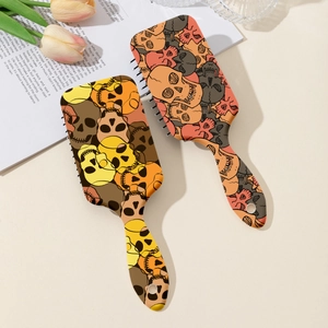 Vintage skull pattern air cushion hairbrush set with creative colorful graffiti design