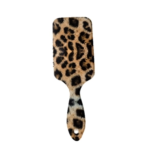 Spazzola per capelli con stampa leopardata e testina massaggiante quadrata ergonomica