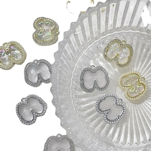 Pendentif nœud en alliage avec incrustations de zircon pour création de bijoux DIY