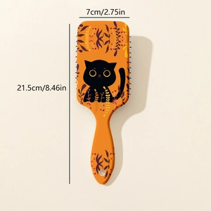 Cartoon cat air cushion hairbrush in orange with dimensions 7x21.5cm for detangling