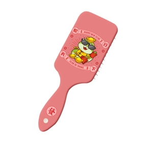 Brosse à cheveux rose à coussin d'air avec motif de serpent pour le Nouvel An chinois 2025