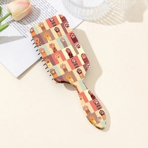 Brosse à cheveux mignonne avec motif patte de chat et coussin d'air pour cheveux