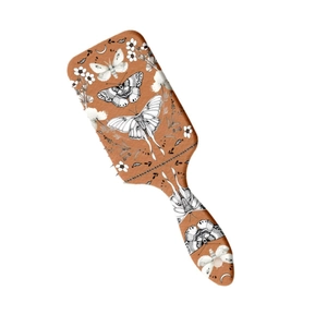 Brosse à cheveux pneumatique vintage avec motifs de papillons pour massage et démêlage