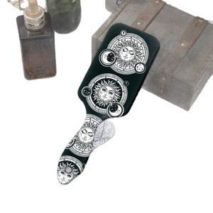 Brosse à cheveux motif soleil et lune pour massage du cuir chevelu et démêlage