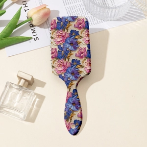 Artistic oil painting floral air cushion hairbrush for scalp massage and detangling