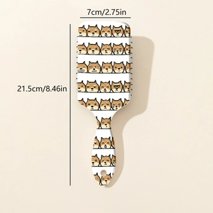 Brosse à cheveux pneumatique avec motif Shiba Inu mignon pour démêler les nœuds