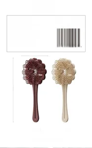 Detailed size parameters of the flower-shaped hair comb in pink and yellow finishes