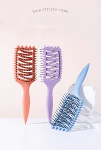 Hollow Z-shaped hair styling brush set made from eco-friendly wheat straw material