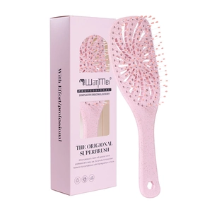 Pink professional vented hairbrush for voluminous hair styling with matching gift box pack