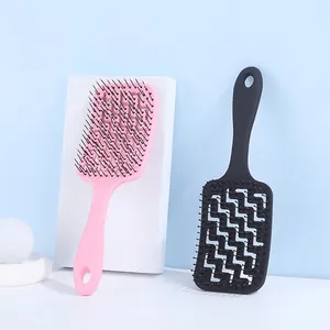 Hollow Massage Detangling Hairbrush Curved Ribs Comb For Wet Dry Hair Eco-friendly Scalp Massage Vent Brush For Women Daily Hair Care